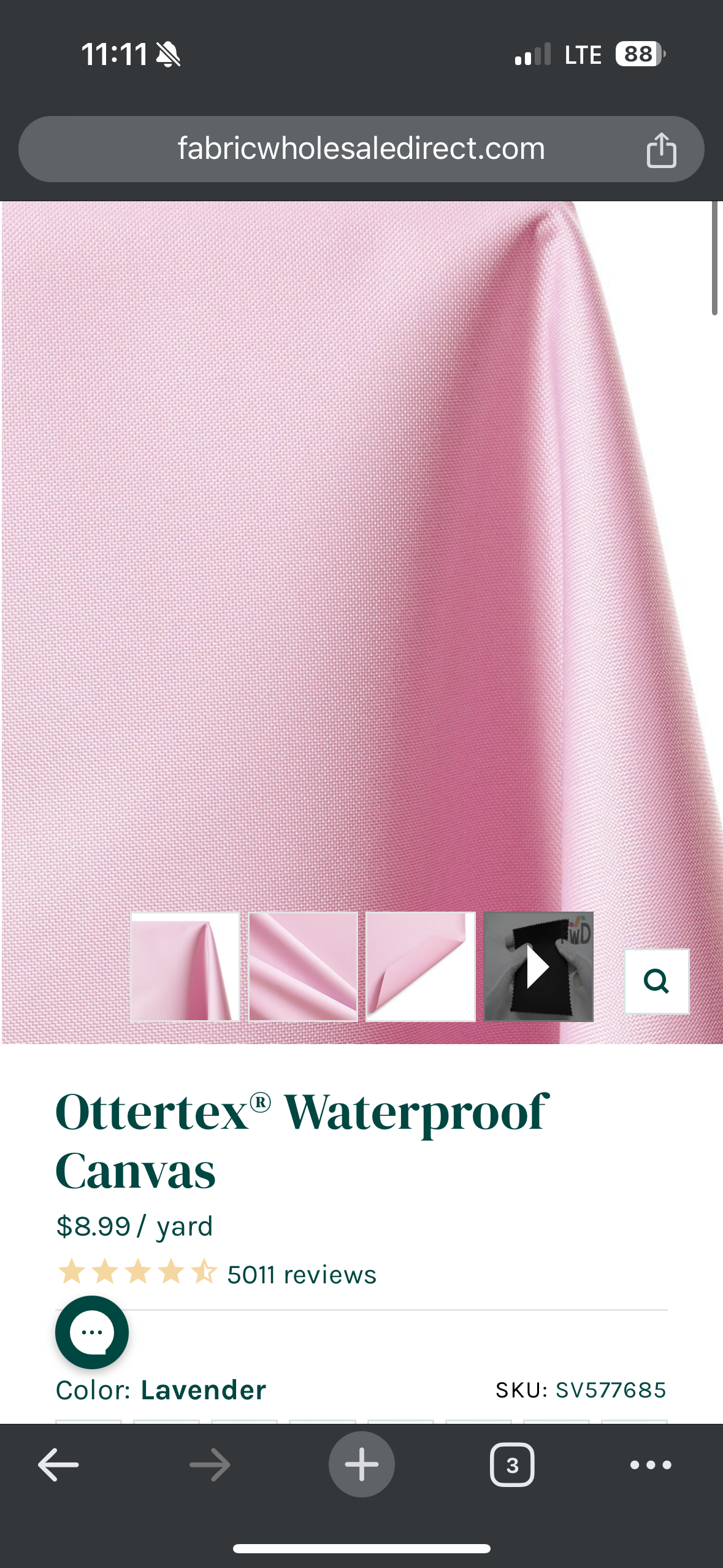 Ottertex Waterproof Canvas - Lavender