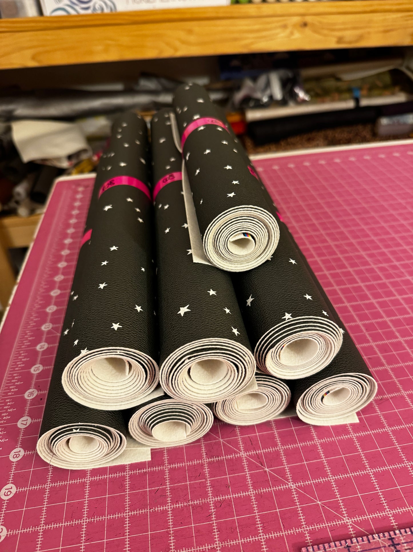 Stars on Textured Gray Vinyl