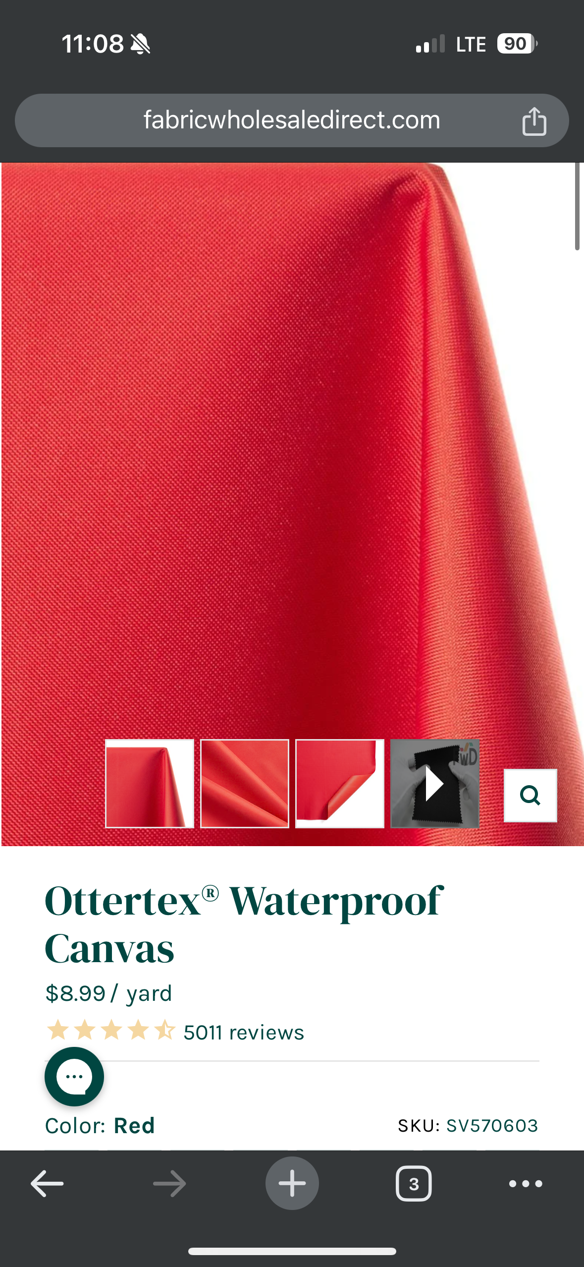 Ottertex Waterproof Canvas - Red