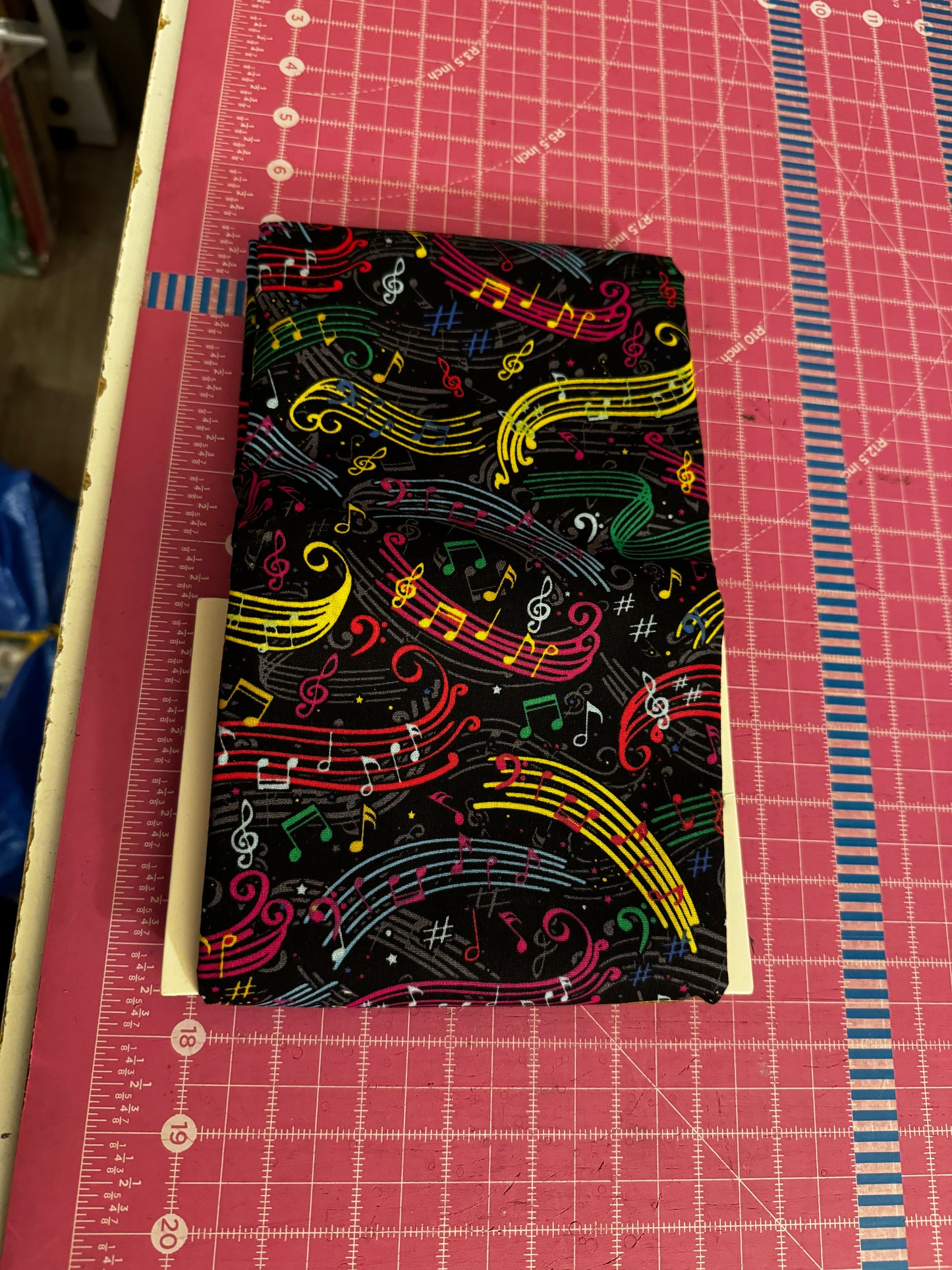 Rainbow Music Notes Novelty Cotton Woven