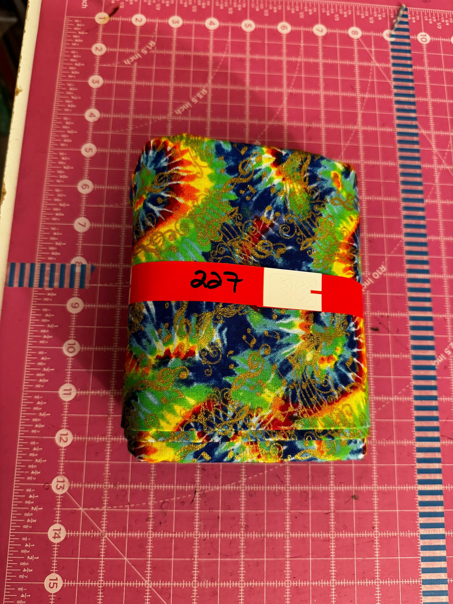 Tie Dye Glitter Music Notes Cotton Woven