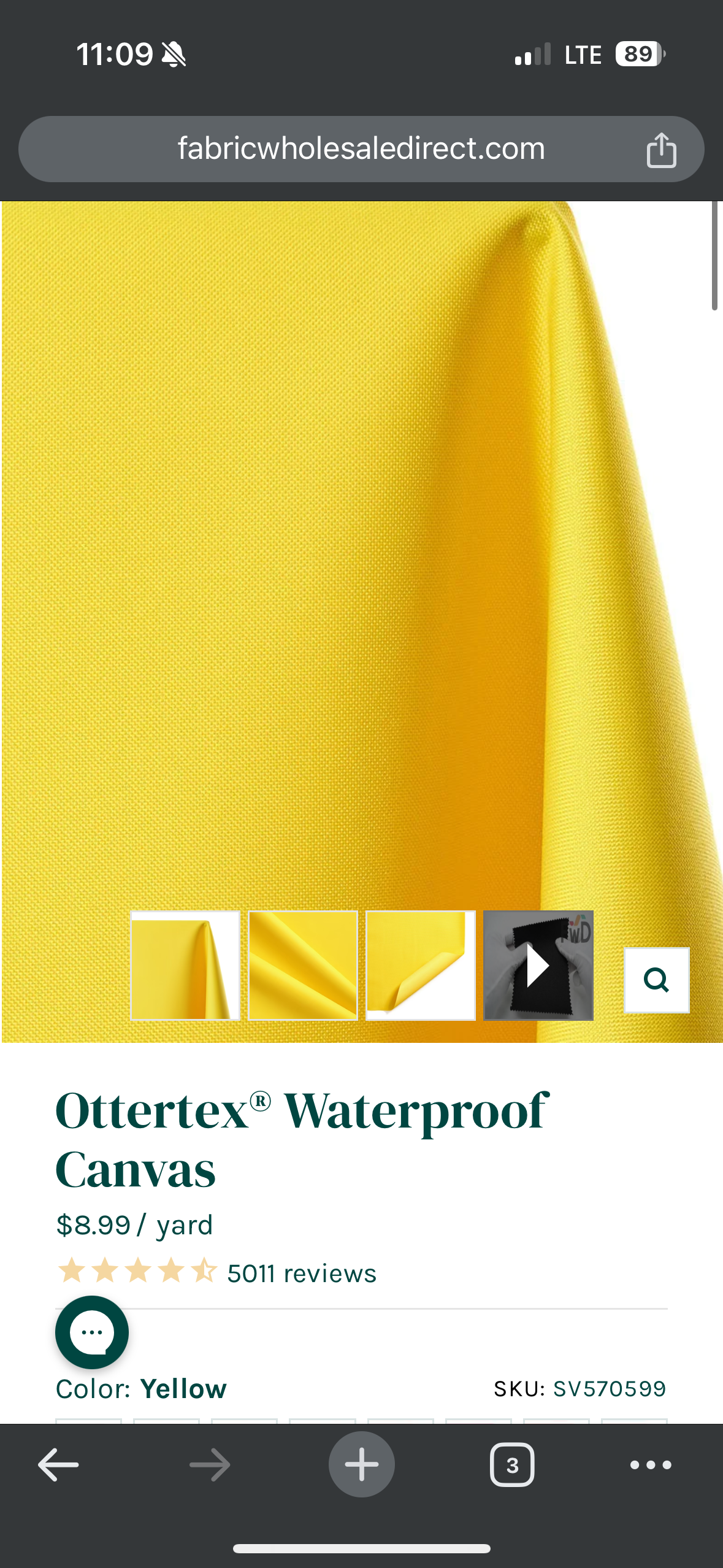 Ottertex Waterproof Canvas - Yellow