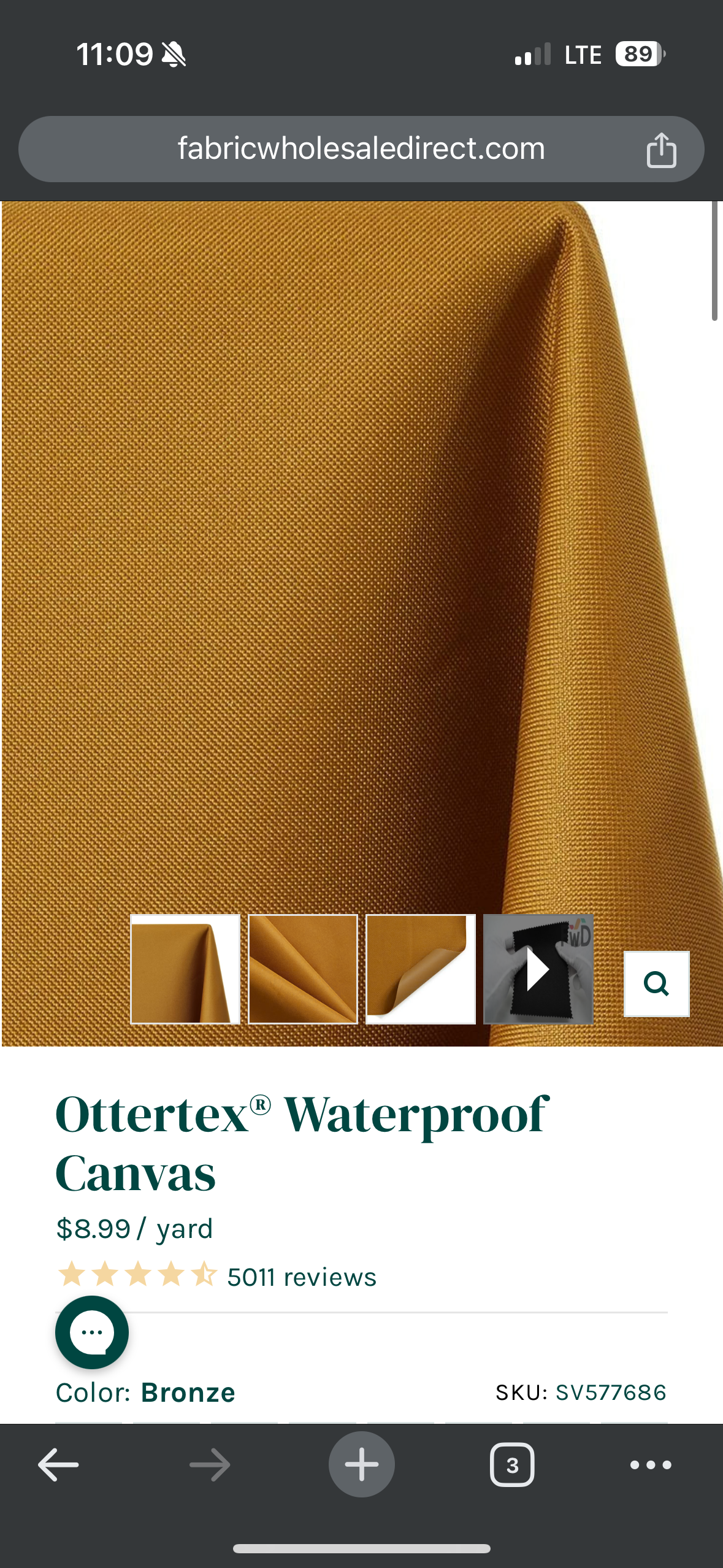 Ottertex Waterproof Canvas - Bronze