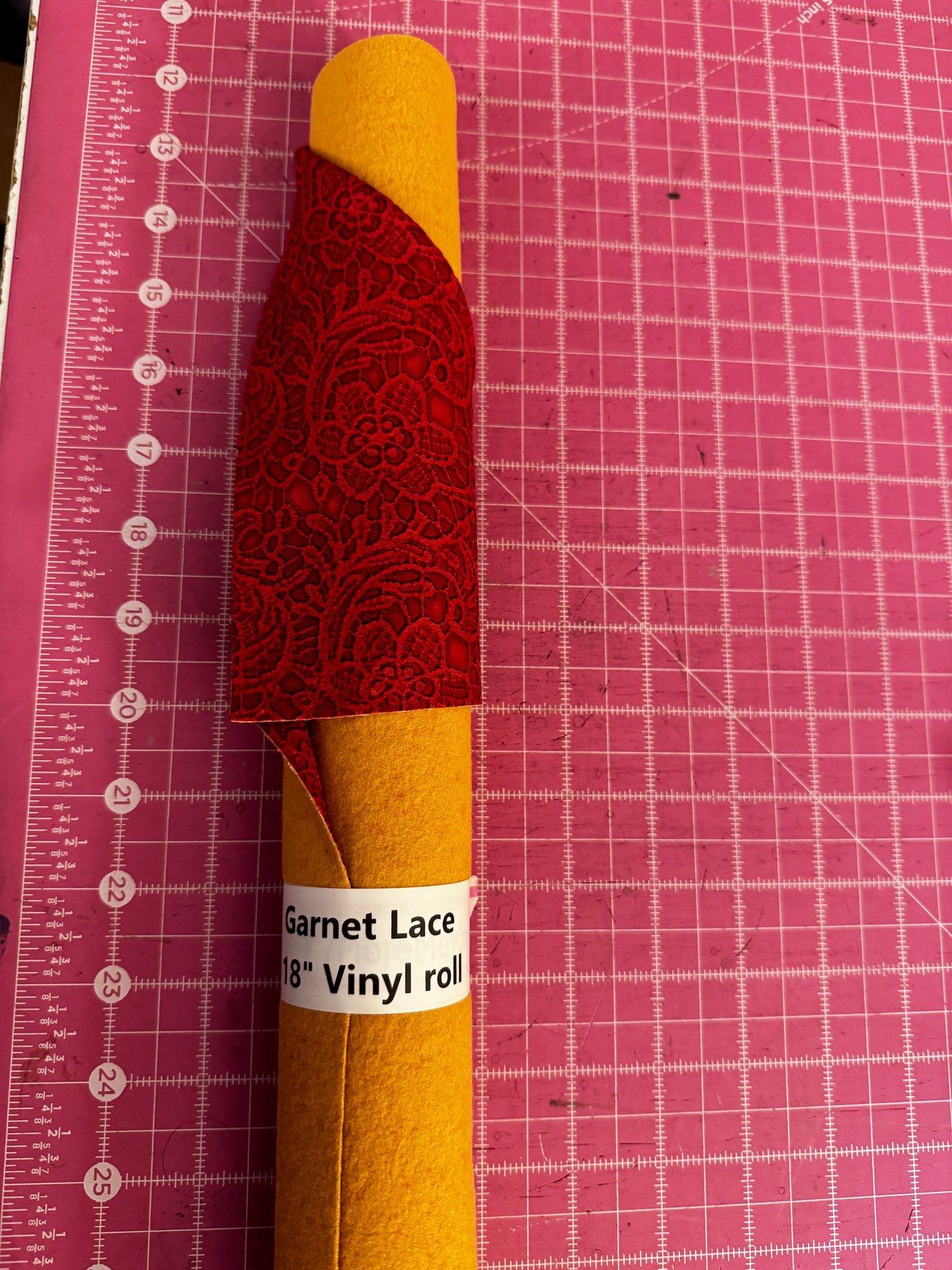 Garnet Embossed Lace Vinyl