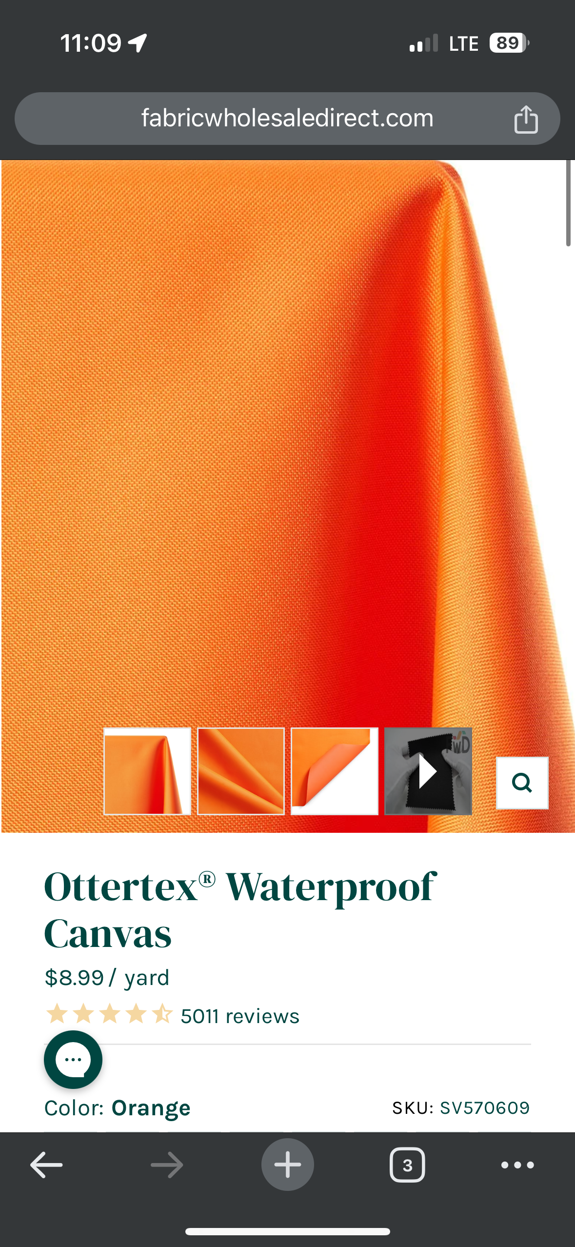 Ottertex Waterproof Canvas - Orange