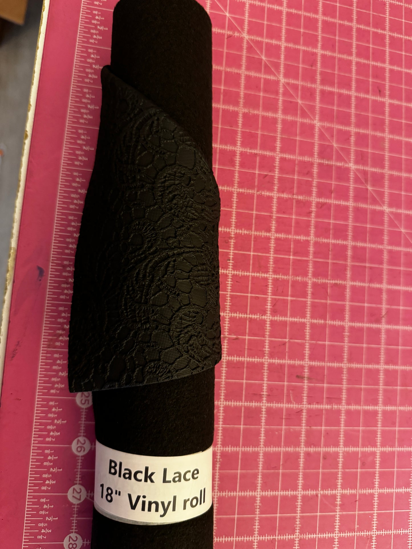 Black Embossed Lace Vinyl