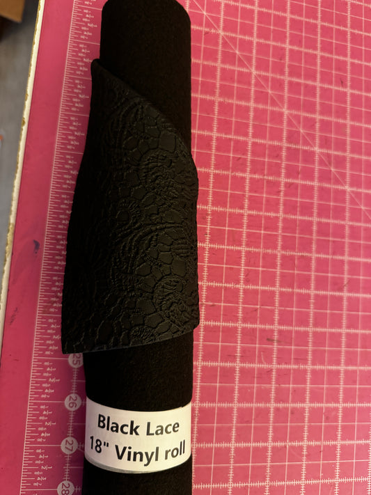 Black Embossed Lace Vinyl