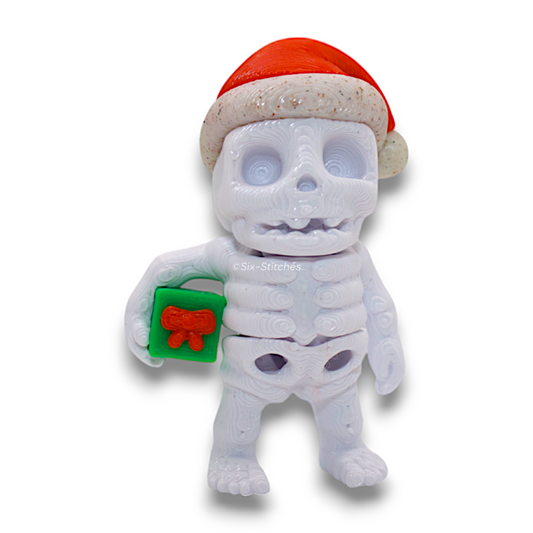 Holiday Skelly with gift